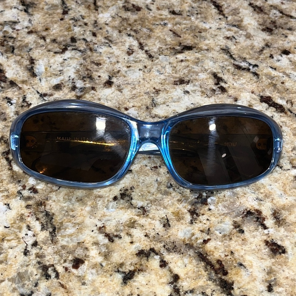 Vintage 1990s Baachmann Blue Oval Sunglasses – Made in Italy